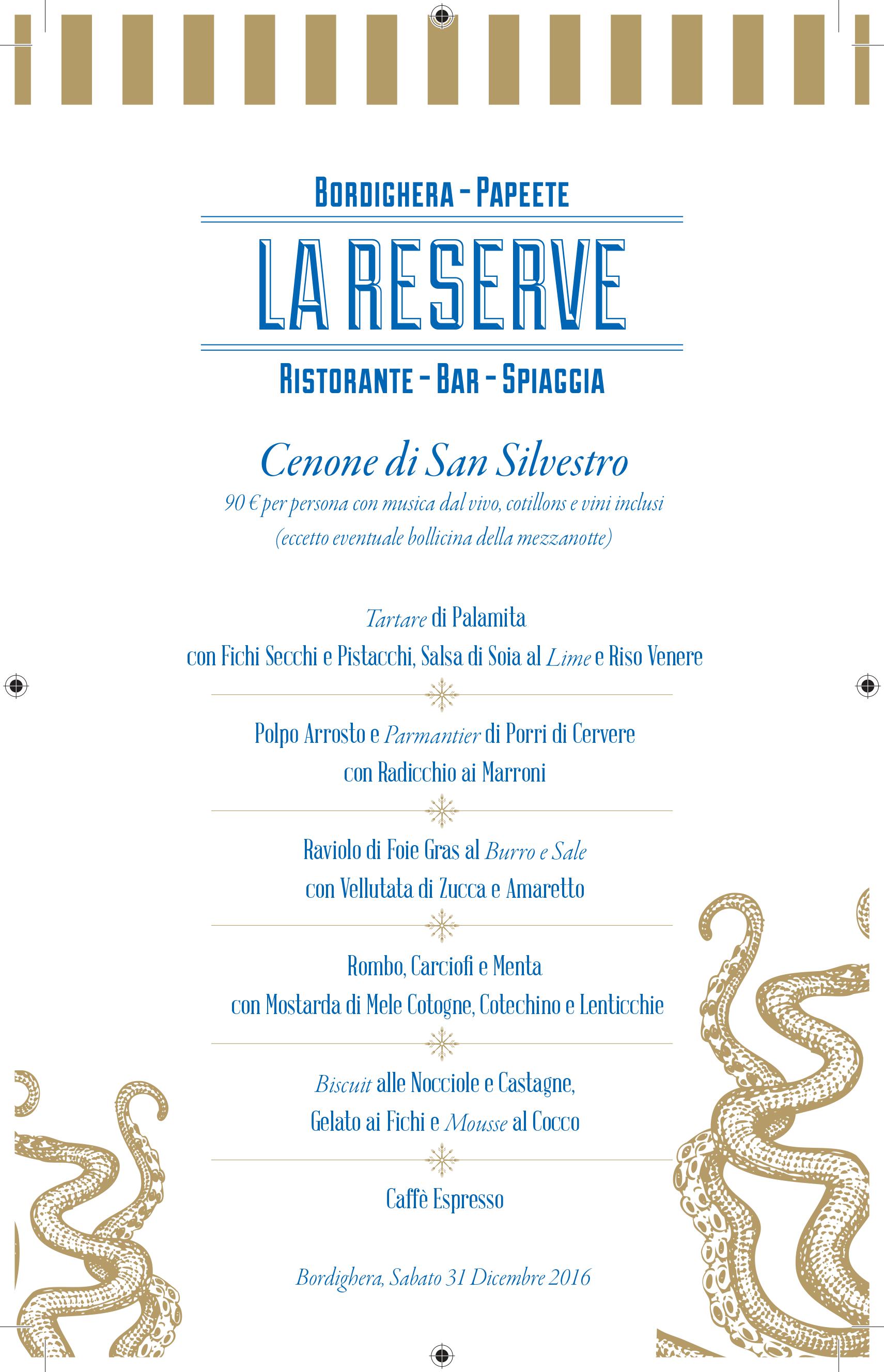 Menu Pranzo Di Natale 2020.Pranzo Di Natale E Cenone Di Fine Anno Al Ristorante La Reserve Ecco Gli Invitanti Menu Riviera24