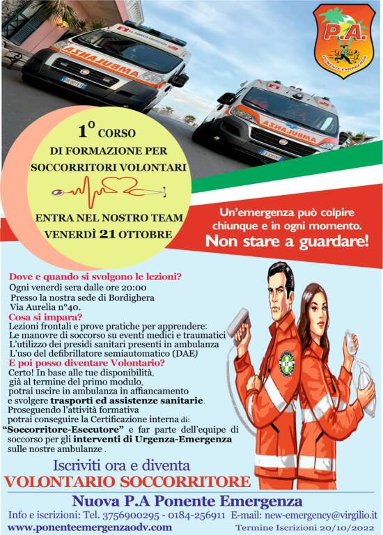 corso volontari ponente emergenza