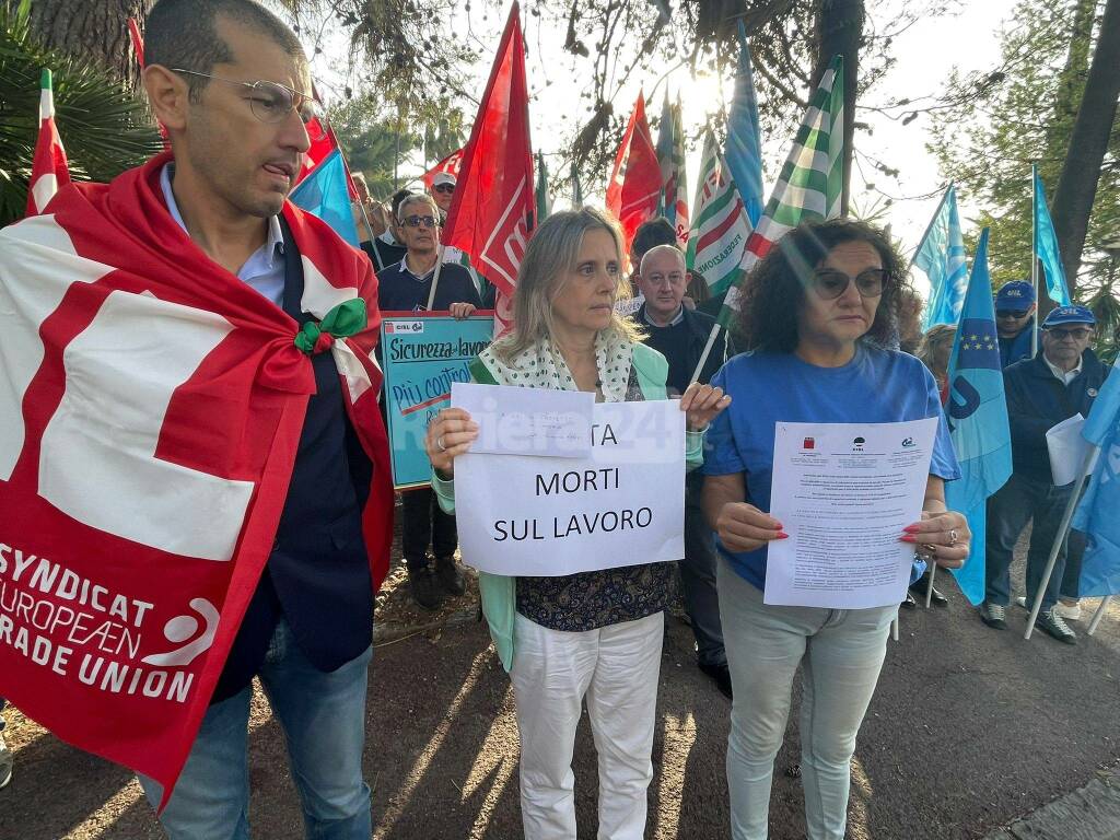 Presidio sindacati Imperia morti sul lavoro 