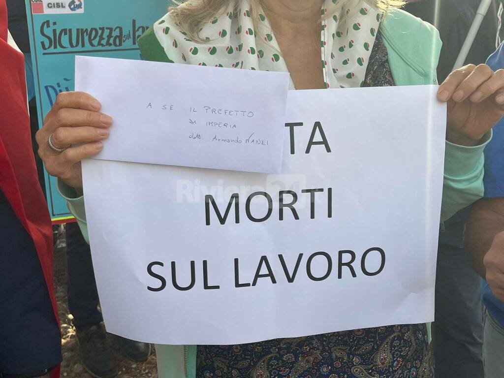 Presidio sindacati Imperia morti sul lavoro 