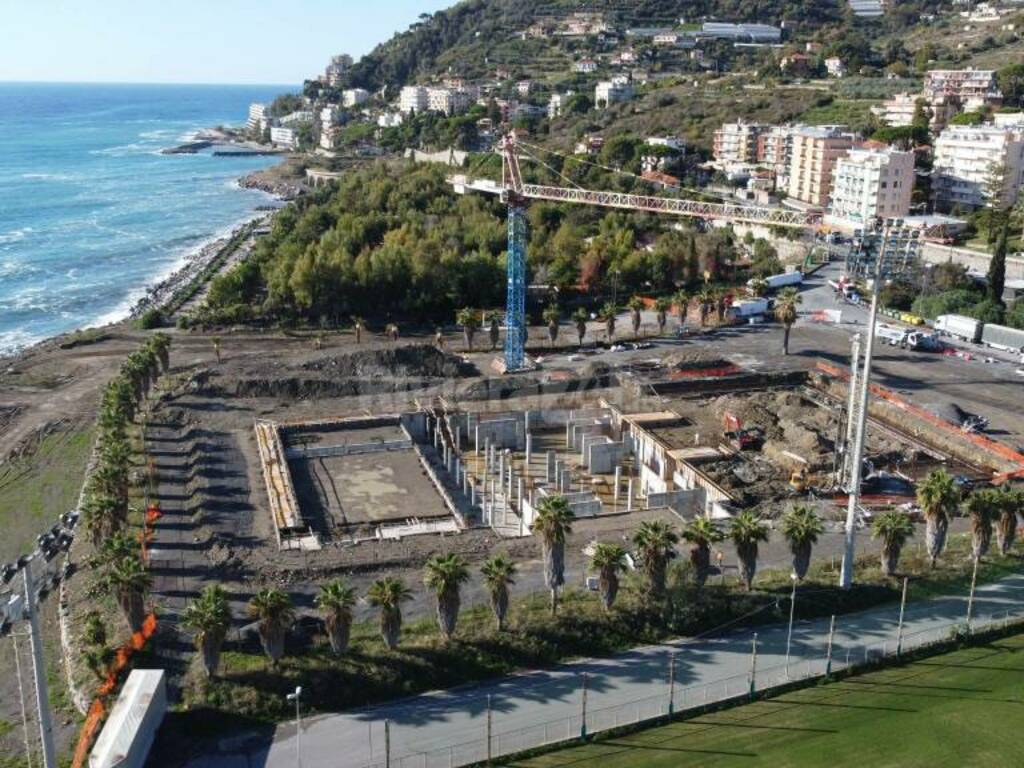 cantiere palasport lavori sanremo drone