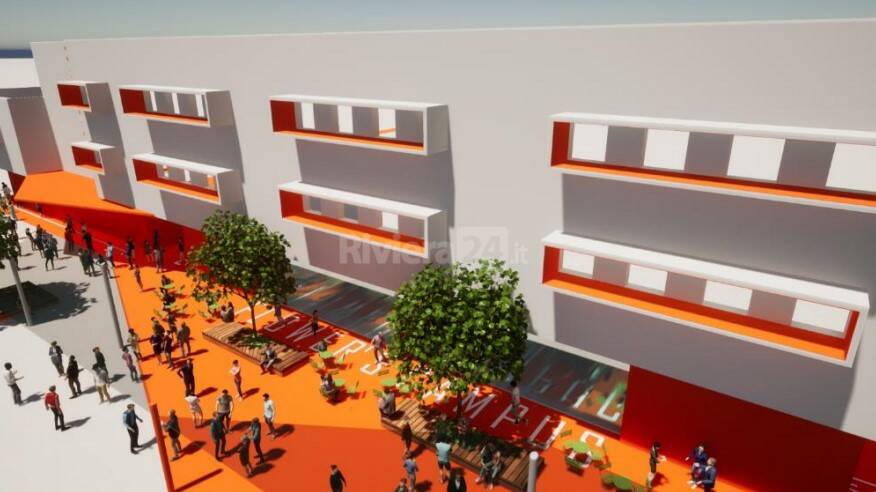 rendering mercato dei fiori polo scolastico