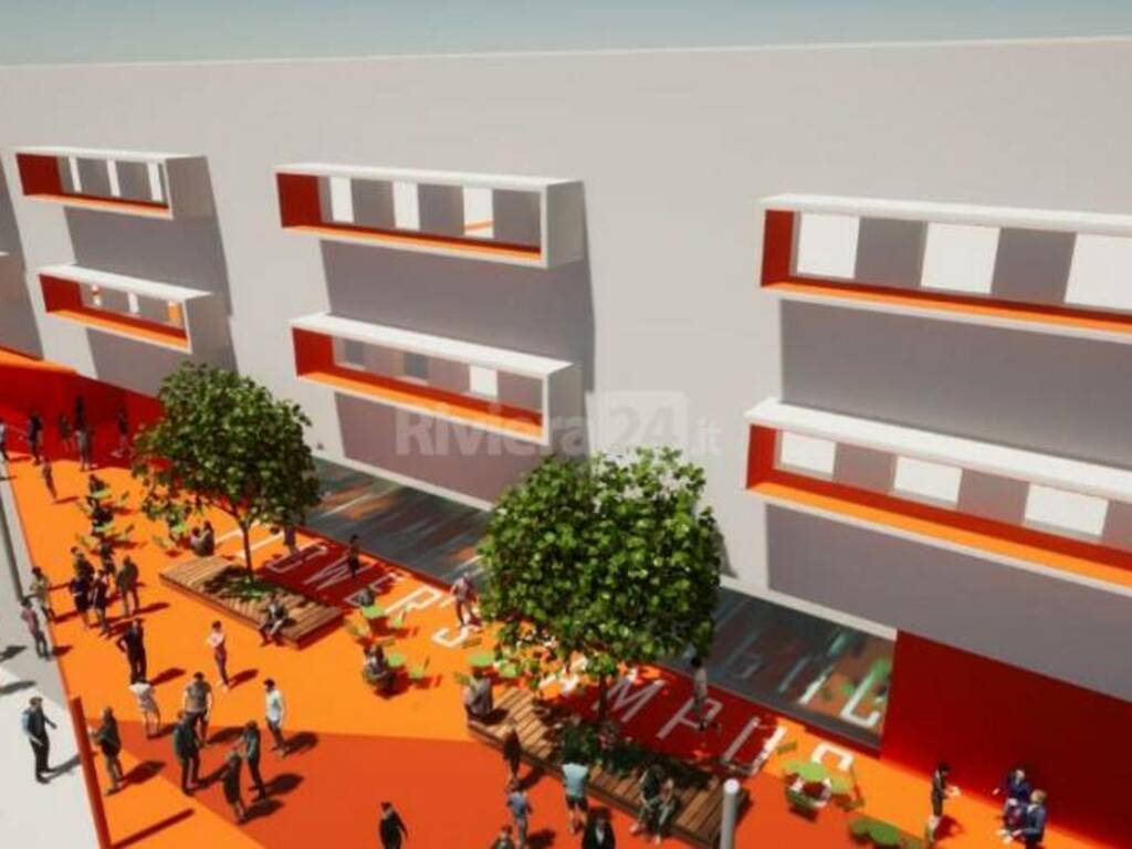 rendering mercato dei fiori polo scolastico