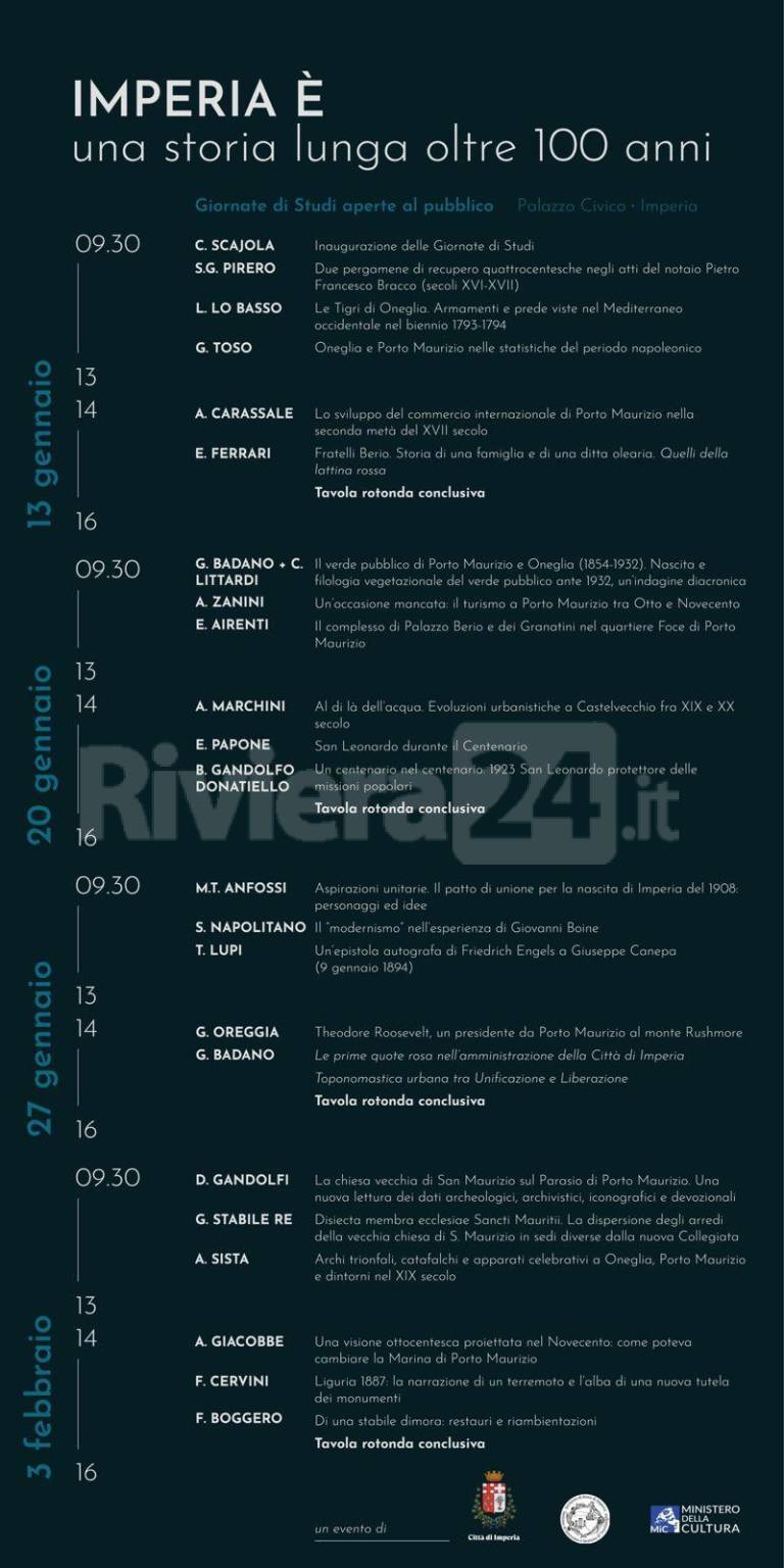 100 anni di Imperia convegno