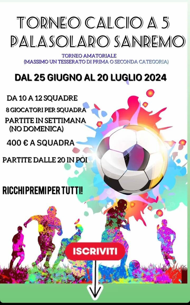 Torneo Amatoriale calcioa 5 a Sanremo