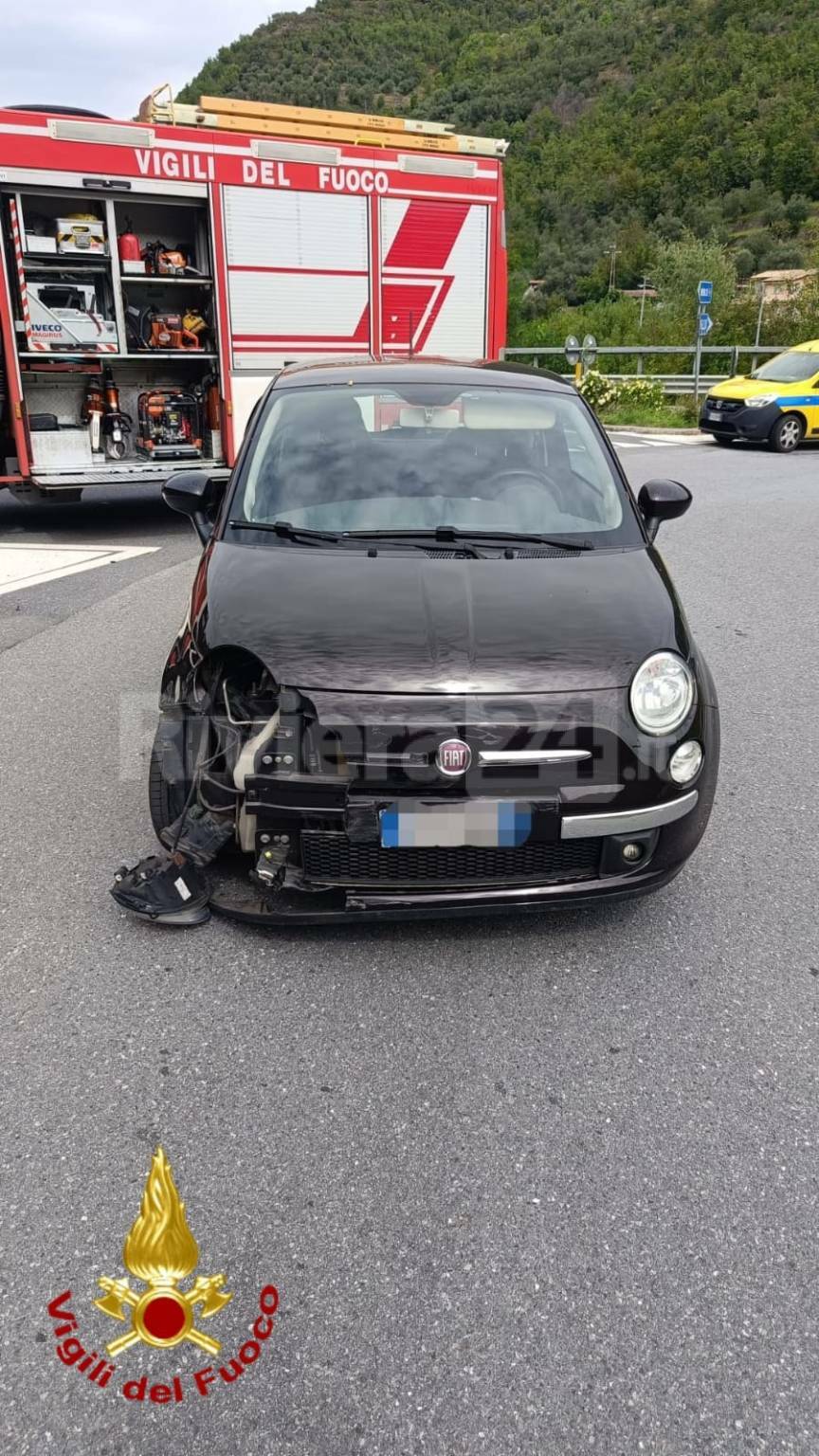 incidente carabinieri vigili del fuoco statale 28 pieve di teco